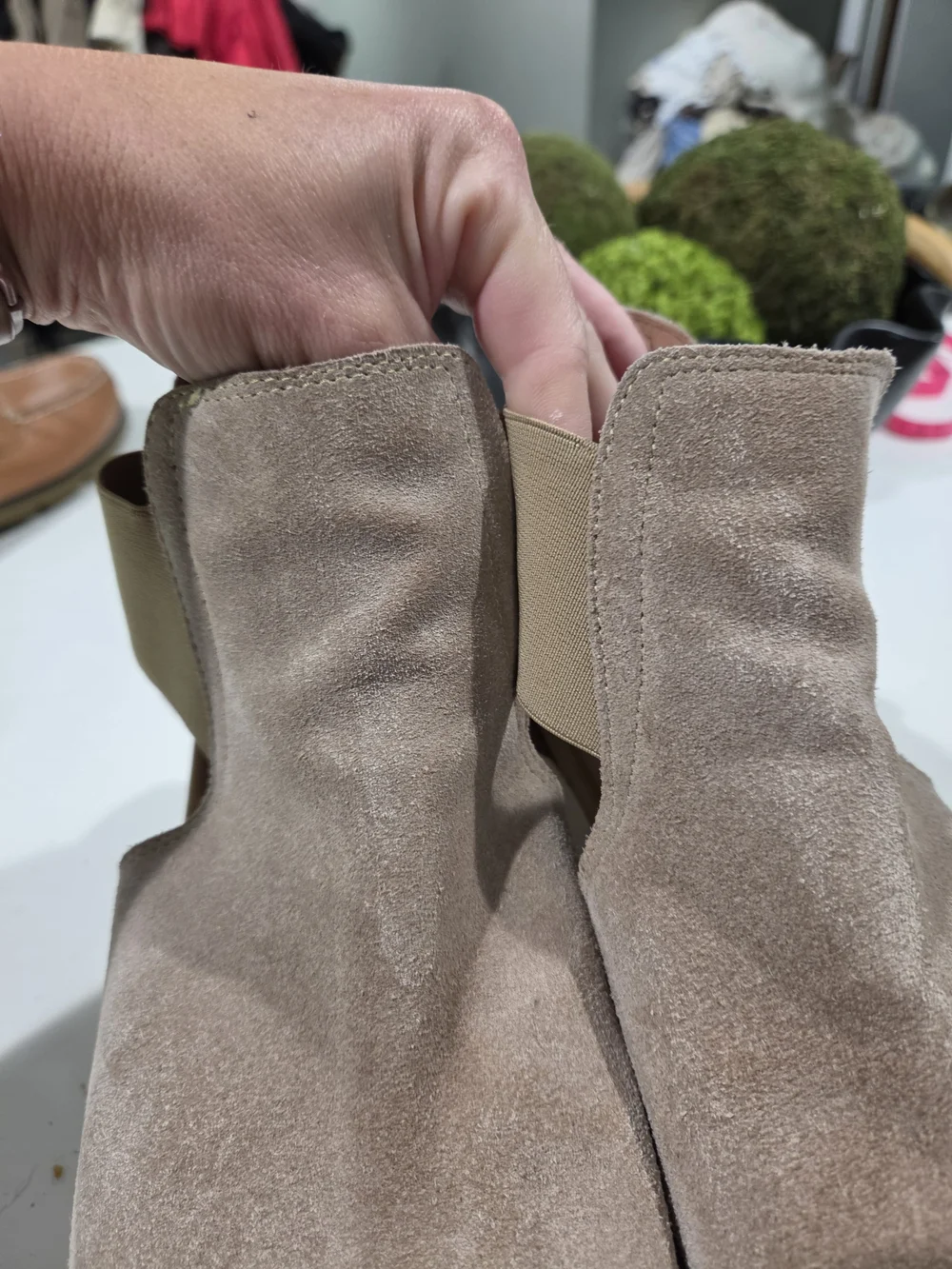 Ethem Vera Pelle Suede Platform Wedge Sandals Taupe 41. US 10